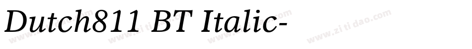 Dutch811 BT Italic字体转换